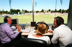 Jim Maxwell, Cate McGregor and Prime Minister Tony Abbott at Manuka Oval, Canberra. January 13, 2014 - Source: Mark Nolan/Getty Images AsiaPac