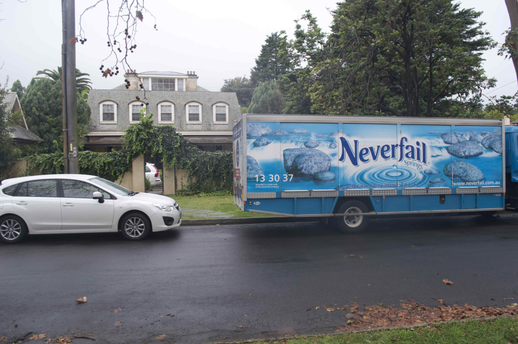 The Obeid mansion in Hunters Hill, during a Neverfail Springs delivery - Photo: Kate Doak
