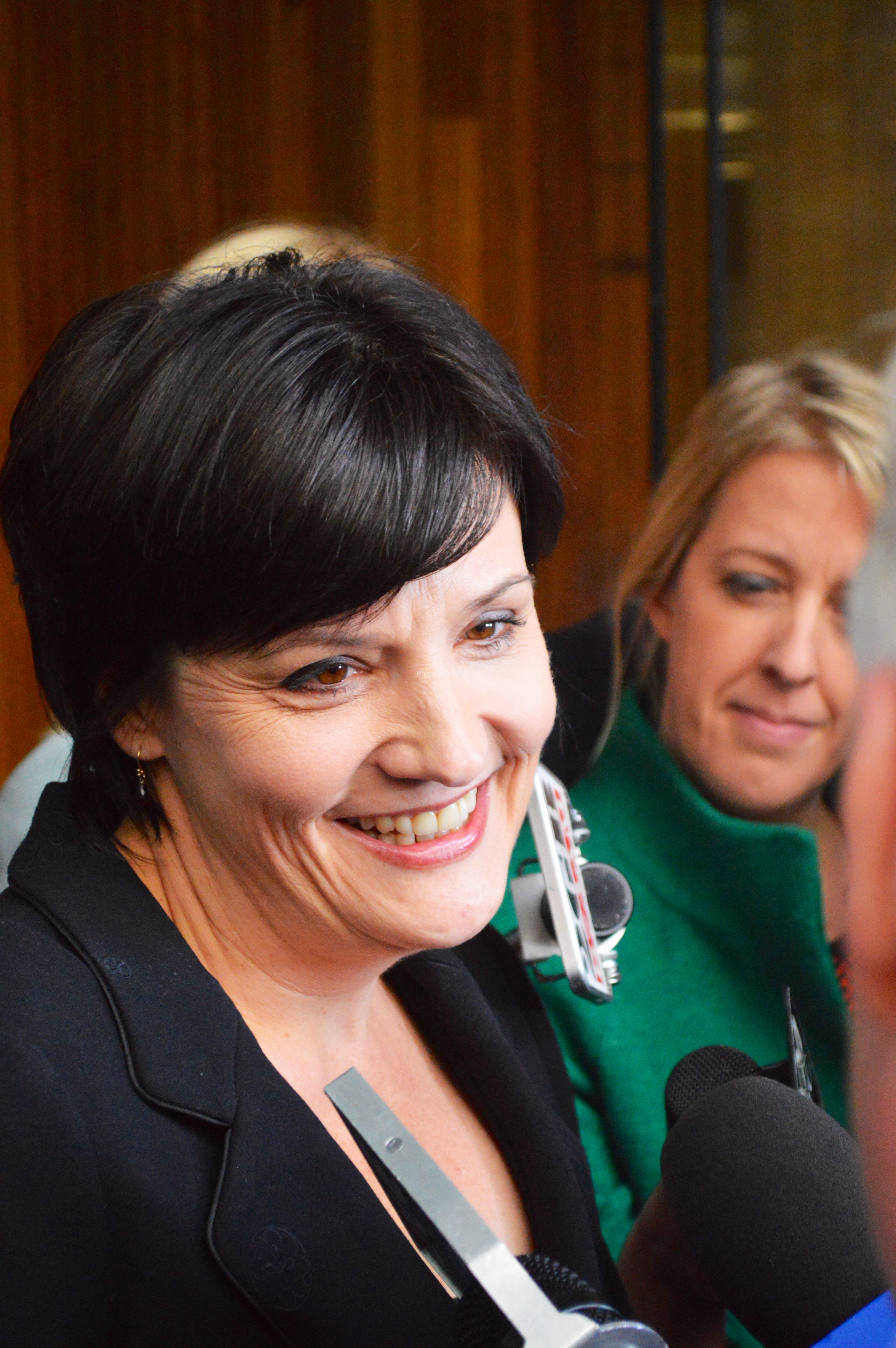 Former Member for Newcastle Jodi McKay smiles after appearing at ICAC - Photo: Kate Doak